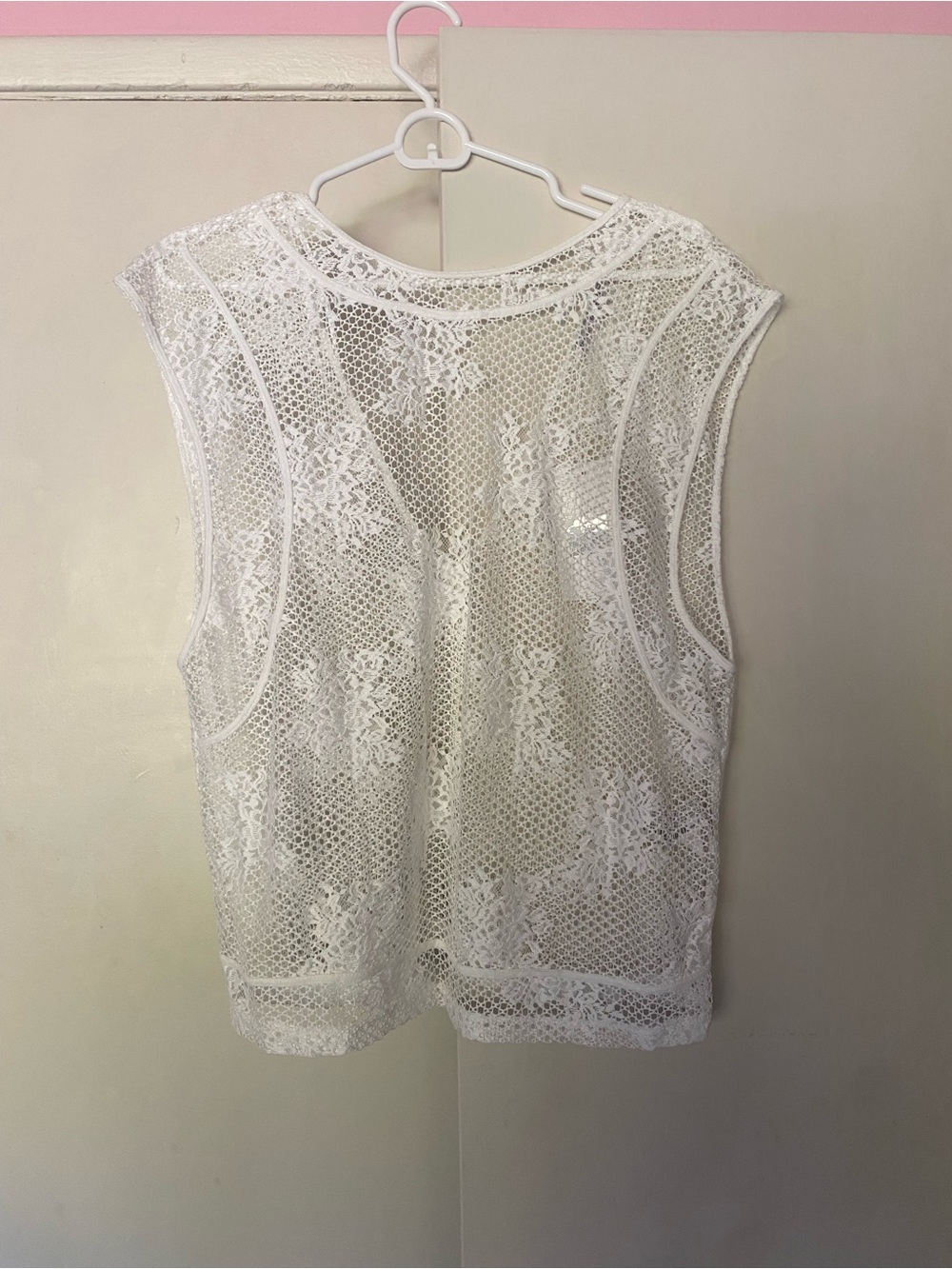 Zara Sheer White Lace Tank Top - Feminine Sleeveless Layer size S, NWT
